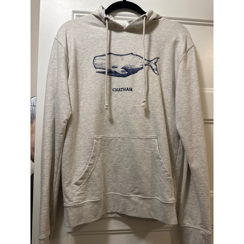 Delta Fleece Chatham Whale Hoodie Sweatshirt Mens Medium Gray Cape Cod Nautical